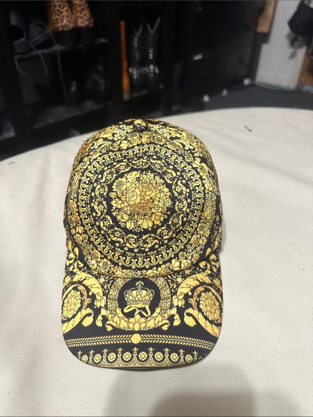 Black & Gold Versace Baroque Cap 58